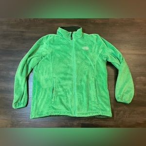 The North Face Full Zip Fleece Jacket Womens XL Mock Neck Green